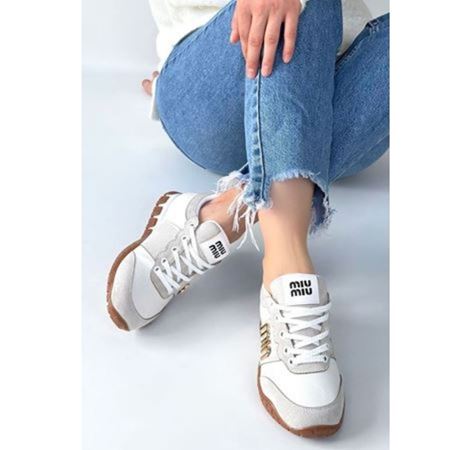 Marje Beyaz Cilt Bağcıklı Spor Ayakkabı