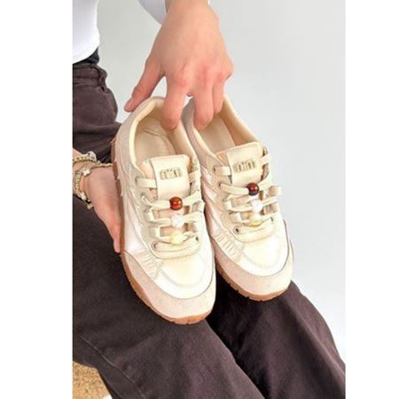 Tues Bej Nubuk Bağcıklı Spor Ayakkabı