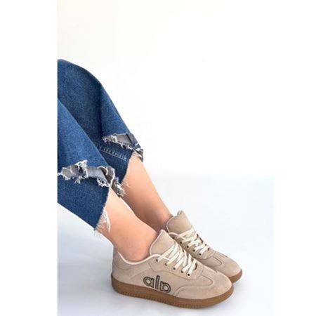 Lendo Bej Süet Bağcıklı Spor Ayakkabı