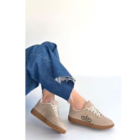 Lendo Bej Süet Bağcıklı Spor Ayakkabı