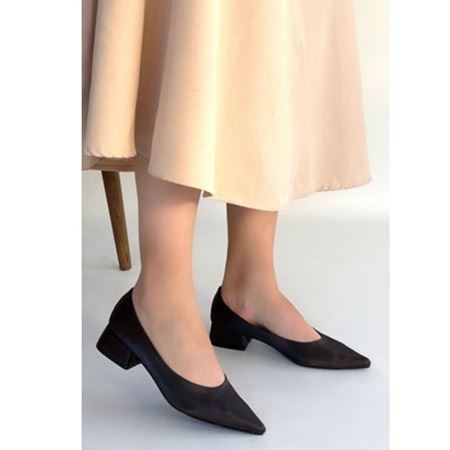 Ferla Acı Kahve Cilt Topuklu Ayakkabı