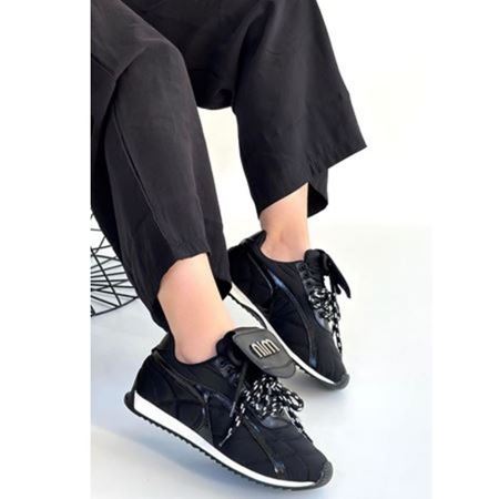 Dissa Siyah Cilt Bağcıklı Paraşüt Detaylı Spor Ayakkabı