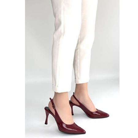 Uster Bordo Rugan Topuklu Ayakkabı