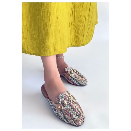 Yenda Renkli Dokumalı Terlik