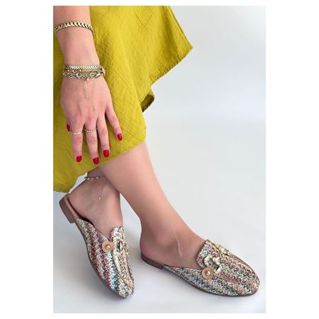 Yenda Renkli Dokumalı Terlik