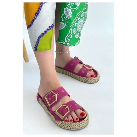 Loera Pemba Nubuk Çift Tokalı Terlik