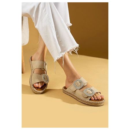 Hertas Bej Nubuk Tokalı Terlik