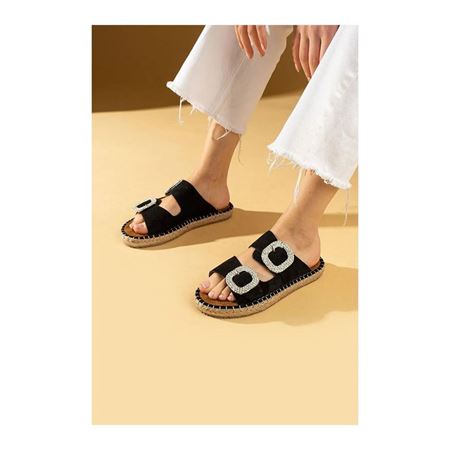 Hertas Siyah Nubuk Tokalı Terlik