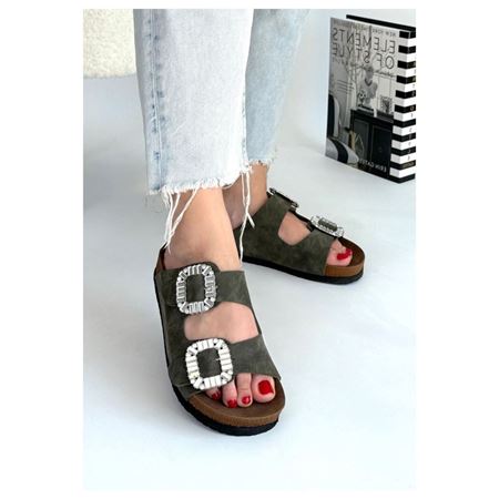 Nool Yeşil Nubuk Terlik