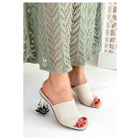 Evra Ten Triko Topuklu Terlik