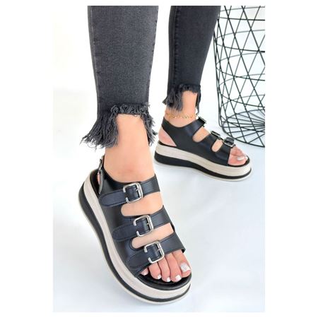 Jatay Siyah Cilt Sandalet