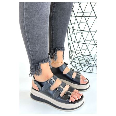 Jatay Siyah Cilt Sandalet