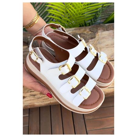 Jatay Beyaz Cilt Sandalet