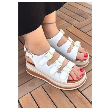 Jatay Beyaz Cilt Sandalet