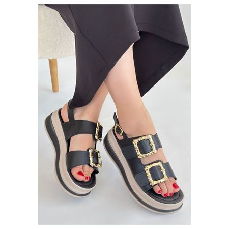 Stan Siyah Cilt Sandalet