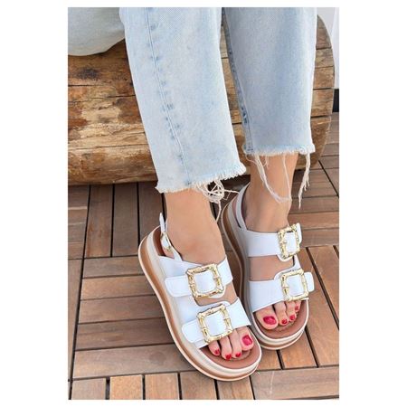 Stan Beyaz Cilt Sandalet