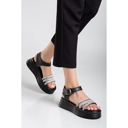 Lalen Siyah Kemerli Sandalet