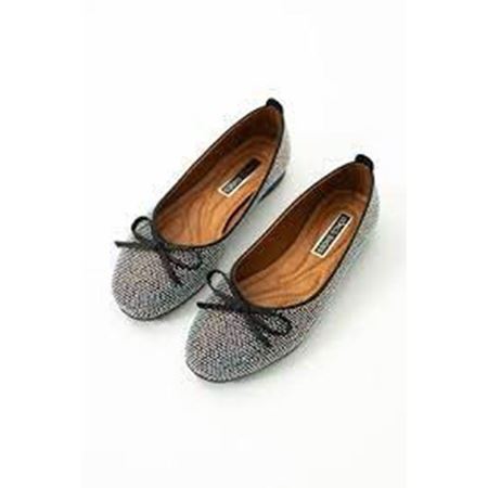 Potte Siyah Saten Babet Ayakkabı