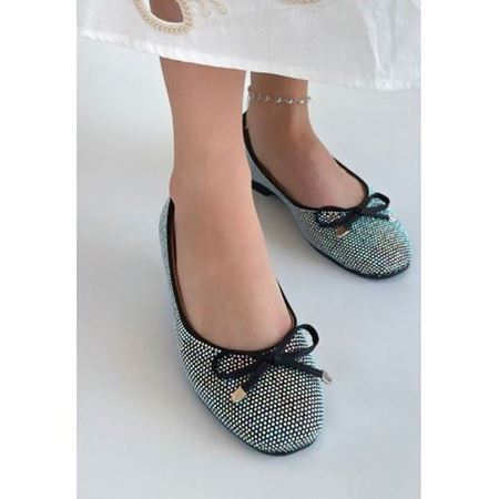 Potte Siyah Saten Babet Ayakkabı