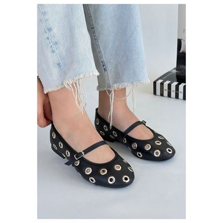 Tinta Siyah Cilt Babet Ayakkabı