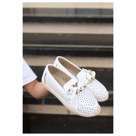 Riwan Beyaz Cilt Babet Ayakkabı