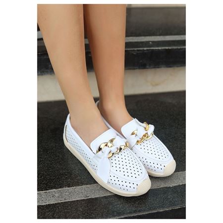 Riwan Beyaz Cilt Babet Ayakkabı