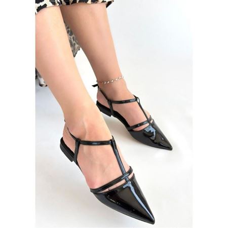 Canca Siyah Rugan Babet Ayakkabı