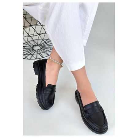 Narli Siyah Cilt Oxford Ayakkabı