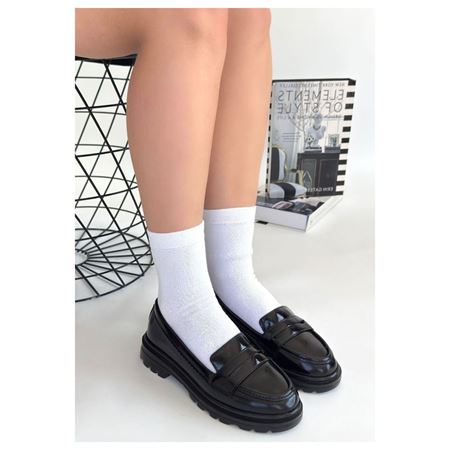 Narli Siyah Rugan Oxford Ayakkabı