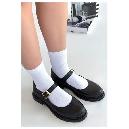 Yokox Siyah Cilt Oxford Ayakkabı