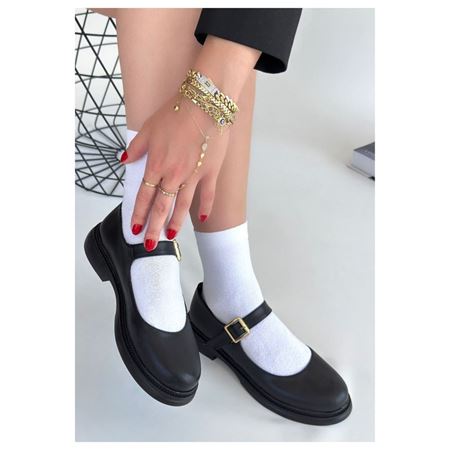 Yokox Siyah Cilt Oxford Ayakkabı