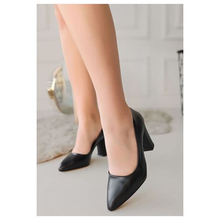 Giort Siyah Cilt Topuklu Ayakkabı