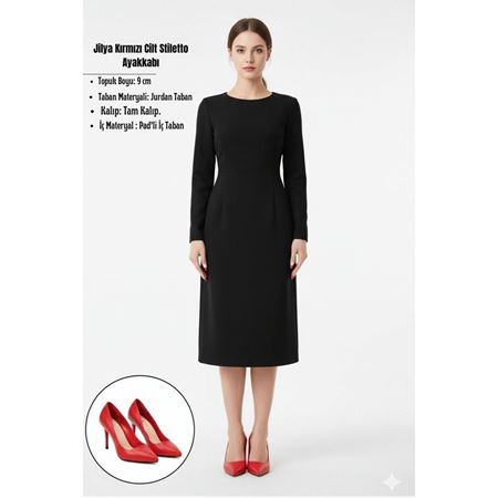 Jilya Kırmızı Cilt Stiletto Ayakkabı