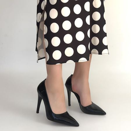 Pley Siyah Rugan Stiletto Ayakkabı