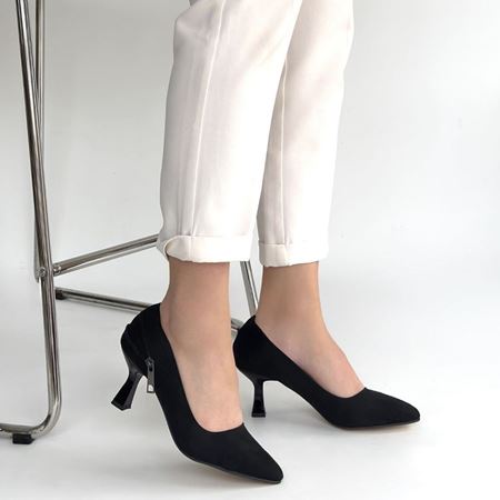 Jedi Siyah Süet Topuklu Ayakkabı