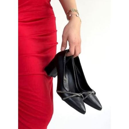 Zenta Siyah Cilt Topuklu Ayakkabı