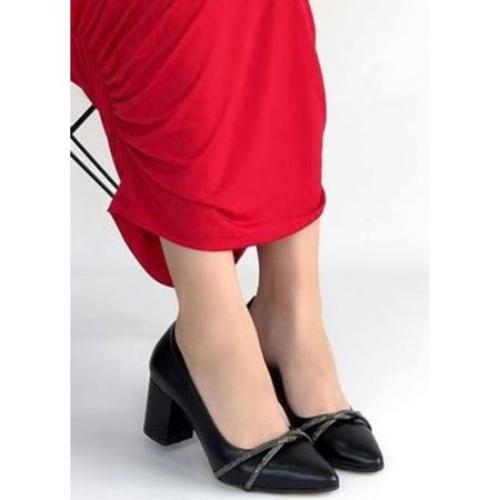 Zenta Siyah Cilt Topuklu Ayakkabı