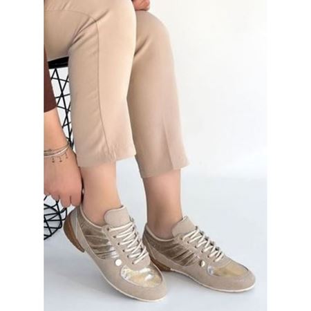 Jawen Bej Nubuk Gold Detaylı Spor Ayakkabı