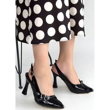 Jedda Siyah Rugan Topuklu Ayakkabı