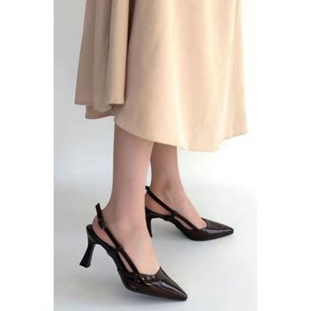 Hoost Kahverengi Rugan Topuklu Ayakkabı