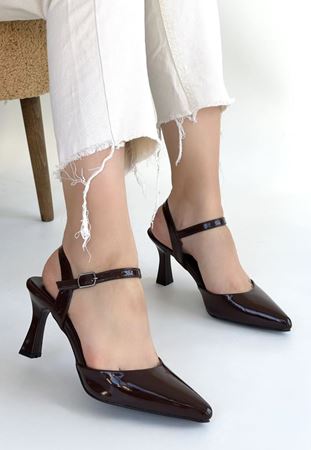 Suden Kahverengi Rugan Topuklu Ayakkabı