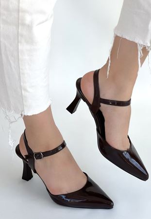 Suden Kahverengi Rugan Topuklu Ayakkabı