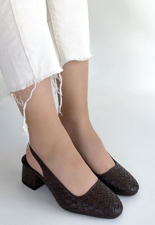 Dier Kahverengi Cilt Topuklu Ayakkabı