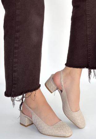 Dier Bej Cilt Topuklu Ayakkabı