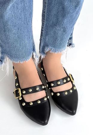 Jorwi Siyah Cilt Babet Ayakkabı