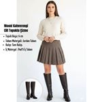 Mooni Kahverengi Cilt Topuklu Çizme