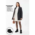 Elsa Siyah Süet İçi Kürklü Kadın Panduf Bot