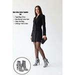 Blan Zebra Saten Topuklu Bot