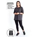 Tawen Siyah Cilt Bej Tabanlı Bağcıklı Spor Ayakkabı