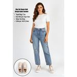 Hley Bej Rugan Gold Detaylı Platform Tabanlı Kadın Sneaker